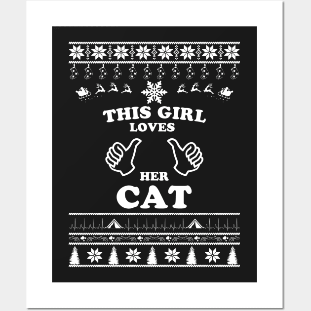 Merry Christmas Cat Wall Art by bryanwilly